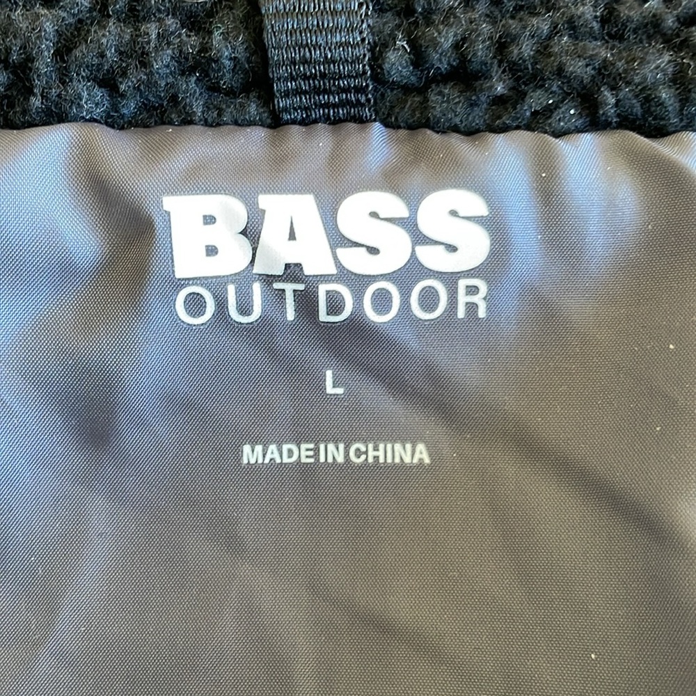 NWT Bass Outdoor Black Sherpa Vest Size Large - Picture 15 of 16